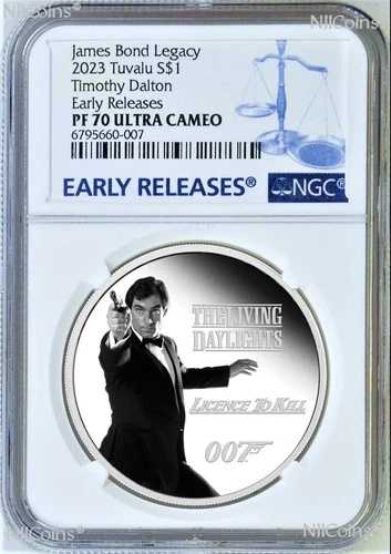 2023年 ジェームズ・ボンド レガシー 第3版 ティモシー・ダルトン シルバー 1ドル 1オンス コイン NGC PF70 ER|WORLD RESOURCE【QUEEN店】