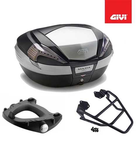 GIVI セット バウレット ブラック V56NT + プレート スズキ V-Strom 800 2023 2024-