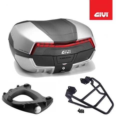 GIVI セット バウレット ブラック V58N + プレート カワサキ ヴェルシス 650 2018 2019 2020-