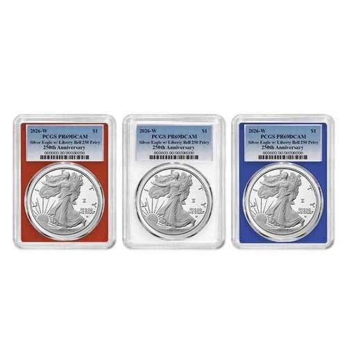 プレセール - 3枚セット - 2026-W $1 1オンス プルーフ アメリカン シルバー イーグル PCGS PR69DCAM｜WORLD RESOURCE【QUEEN店】