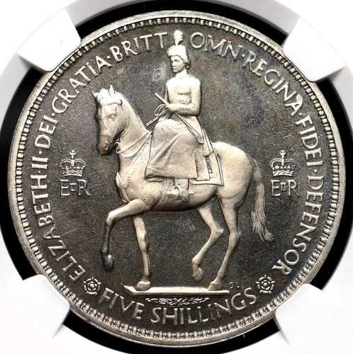 イギリス。1953年エリザベス2世戴冠式プルーフクラウン、NGC PF66カメオ 114,950円