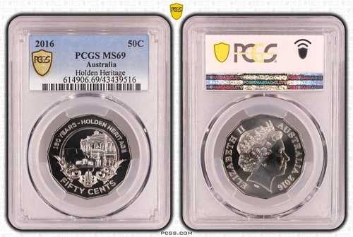 2016年 オーストラリア ホールデン ヘリテージ ノンカラー 50セントコイン PCGS MS69