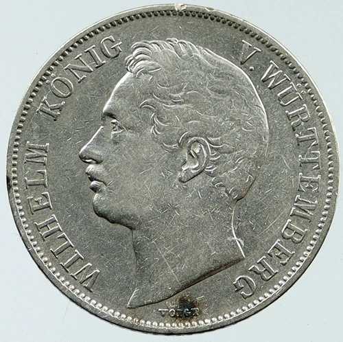 1841年 ドイツ ヴュルテンベルク ウィリアム1世 アンティーク 0.3オンス 銀貨 i117660