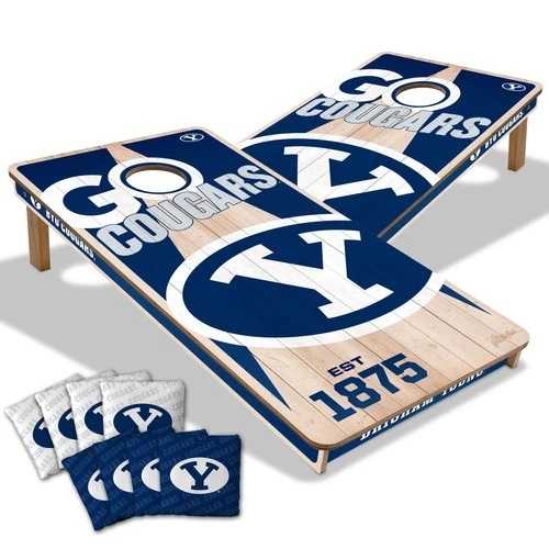 プロ仕様コーンホールボード BYU クーガーズ 2x4 レギュレーションサイズ 折りたたみ脚 樹脂バッグ