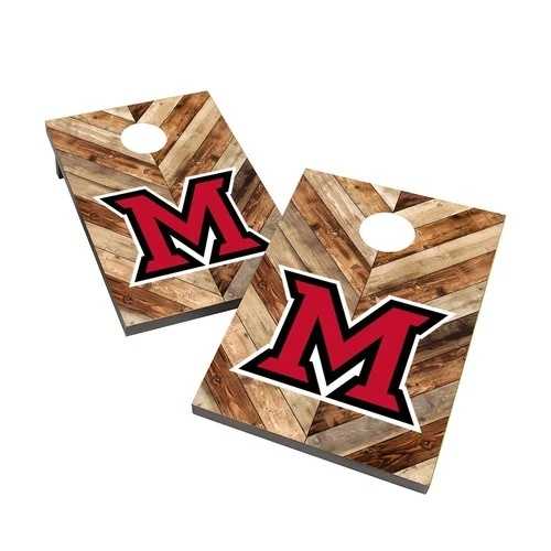 コーンホールバッグトス マイアミ大学レッドホークス 2x4ボード 折りたたみ脚