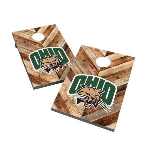 2x4 コーンホールセット オハイオ大学ボブキャッツ 折りたたみ式木製ボード UVプリント｜WORLD RESOURCE【QUEEN店】