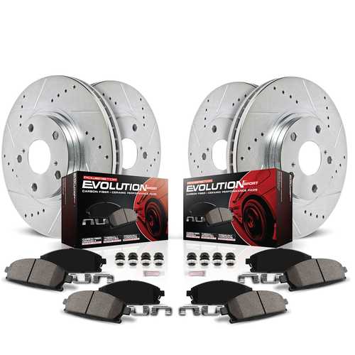 K7610 Powerstop ブレーキディスク＆パッドキット 4輪セット フロント＆リア マツダ CX-9用