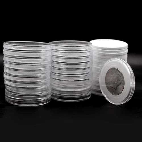20個入り透明プラスチックコインカプセルコレクションケース 5サイズ 調整可能