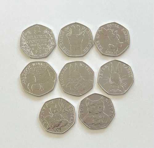 ビアトリクス・ポターのコレクターズ50ペンス硬貨