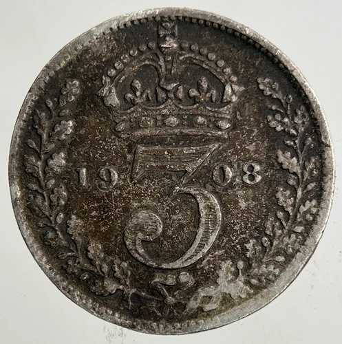 1908年 エドワード7世 スリーペンス銀貨 | コレクターズグレード