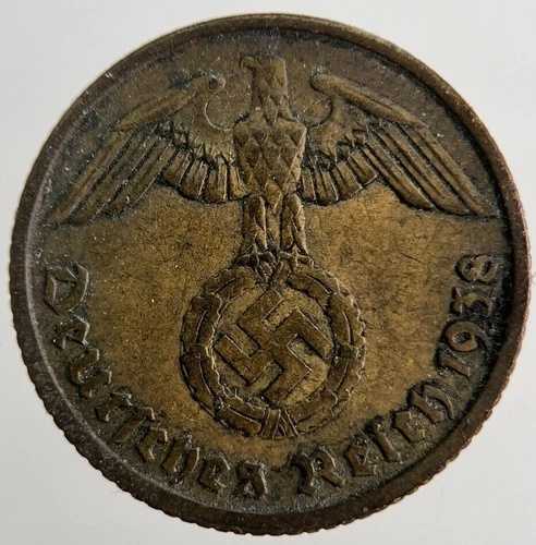 1938-F ドイツ ナチス 10 フェニヒ コイン |ファインコレクタブルグレード | a4513