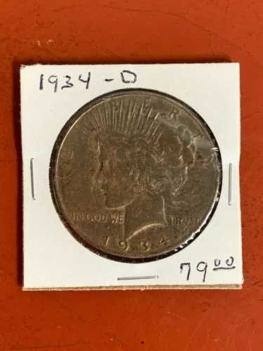 1934-D ピース銀貨 - 90% 米国コイン