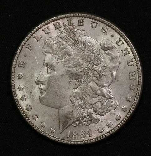 1884年モルガン銀貨、素晴らしいAU詳細写真の通り商品番号P18915
