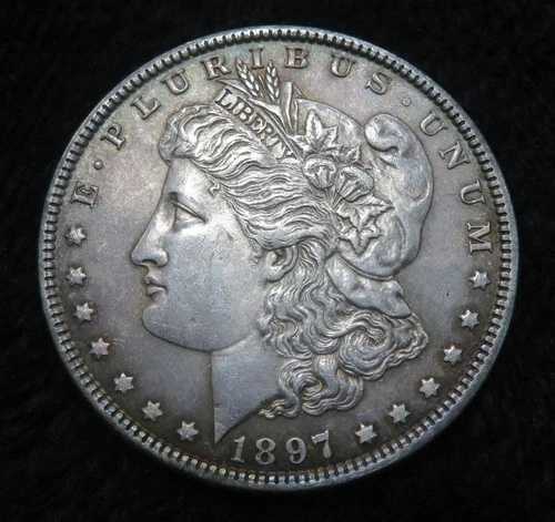 1897年 モルガン銀貨 * 良品 * 興味深い色調 * 5369