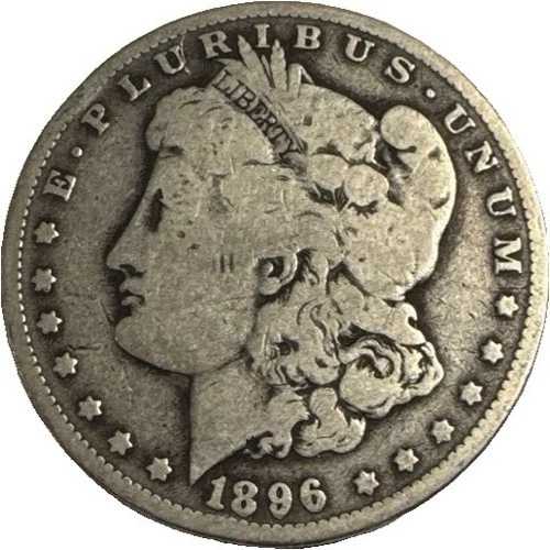 1896-O モーガン $1 ? 90% 銀 ? 状態良好 (G)
