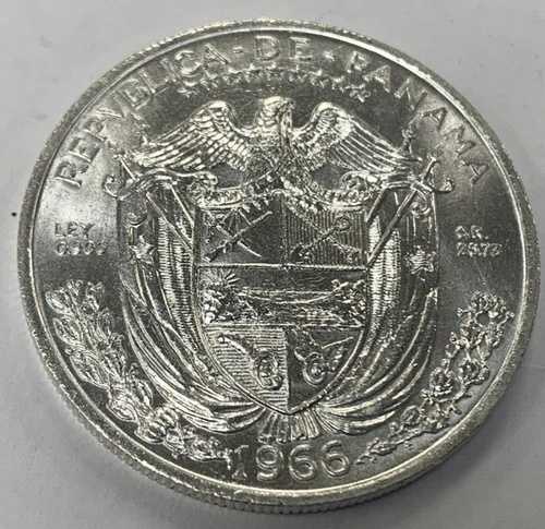 1966年 パナマ銀貨 バルボア ブリリアント 未流通 ~ モルガン・ダラーサイズ