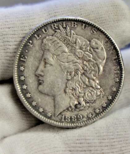 1889年米国モルガン銀貨 $1 XF (リム・ニック)