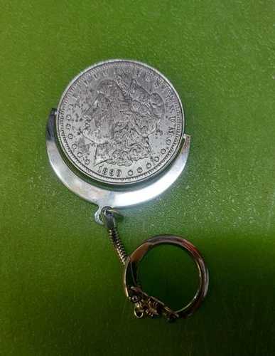 1890 O モルガン シルバー ダラー キーチェーン 90% シルバー 米国コイン - 回転フックキーリング