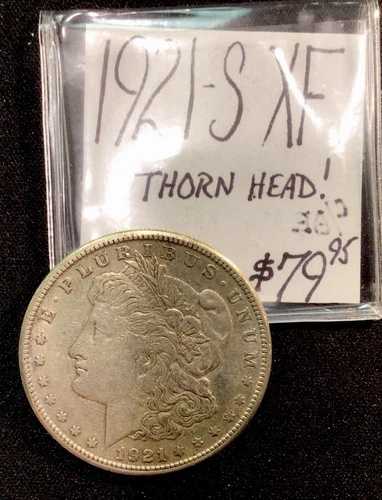 1921年 S モーガン銀貨 XF。ソーンヘッド！ ENNコイン
