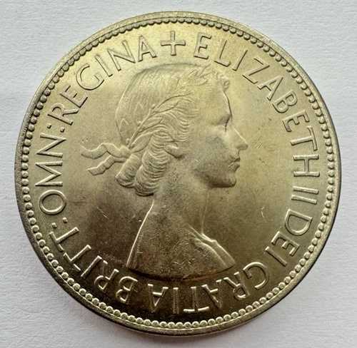 エリザベス 2 世女王戴冠紋章 1953 年ハーフ クラウン コイン - 英国の収集用コイン。