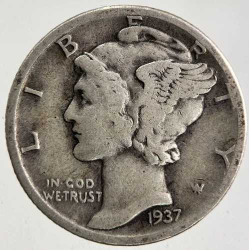1937年 アメリカ マーキュリーダイム銀貨 | 良質コレクターズグレード