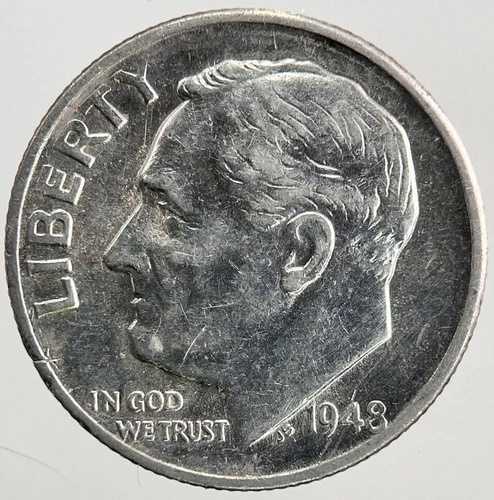 1948-S 米国ルーズベルト・ダイム銀貨 | 良質コレクターズグレード