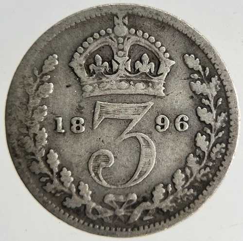 1896年 ヴィクトリア スリーペンス銀貨 | 良質コレクターズグレード