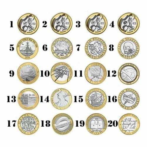 ~Simply Coins~ 1994年 ~ 2020年 流通2ポンド硬貨2枚、コレクションを完成させましょう