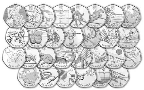 2011 ロイヤル造幣局 ロンドン 2012 替オリンピック 50p スポーツコレクションパック-