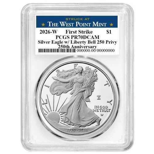 プレセール - 2026-W $1 1オンス プルーフ アメリカンシルバーイーグル PCGS PR70DCAM FS West
