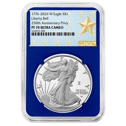 プレセール - 2026-W $1 1オンス プルーフ アメリカン シルバー イーグル NGC PF70UC ウェストポイント スター