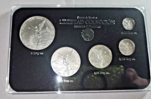 2024 メキシコ リベルタ シルバー 5 コイン セット 1オンス 1/2 1/4 1/10 1/20 オンス メキシコ銀行
