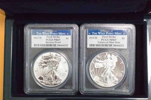 2013-W ウェストポイント シルバーイーグル 2枚セット PCGS PR69/SP69 リバース/エンハンスド