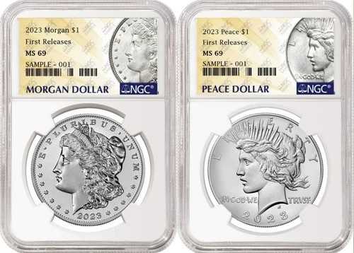 2023 P モルガン＆ピース シルバーダラー NGC MS69 ~ 2枚セット ~ 初