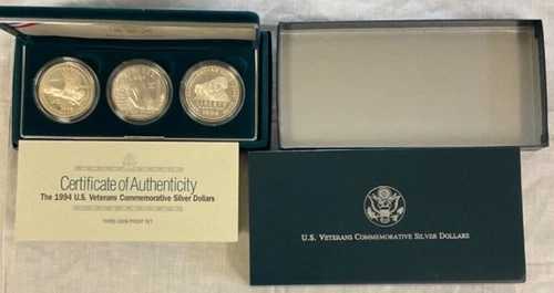 1994-P アメリカ退役軍人記念プルーフ銀貨3枚セット