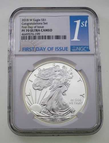 2018-W S$1 シルバーアメリカンイーグル 祝！NGC PF70 UCam FDOI 鑑定済み