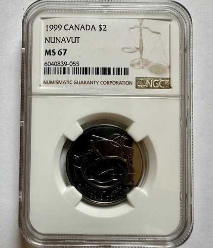 1999年カナダ2ドル $2 ホッキョクグマ ICCS MS-67