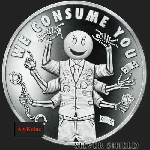 1オンス 2020 We Consume You V2 プルーフ ピラミッド・オブ・パワー #5 POP シルバーシールド マルマート