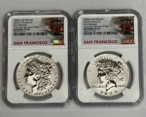 2024-S リバースプルーフ $1 モーガン＆ピース シルバーダラー NGC PF-69 FR 2枚セット｜WORLD RESOURCE【QUEEN店】