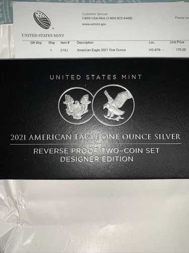アメリカンイーグル 2021 1オンス シルバー リバースプルーフ 2枚セット デザイナーエディション｜WORLD RESOURCE【QUEEN店】
