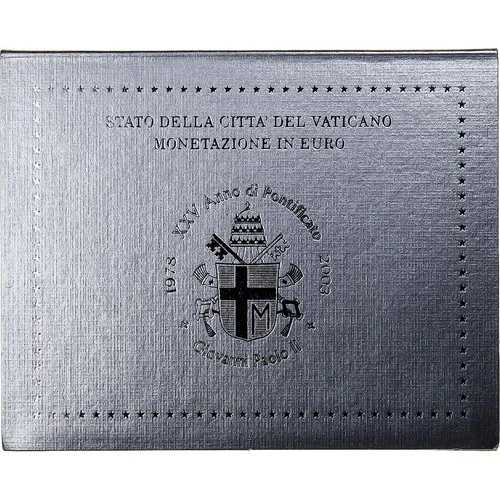 バチカン、ヨハネ・パウロ2世、セット1カラット - 2ユーロ、FDC、2003年-Anno XXV、ローマ、UNC-