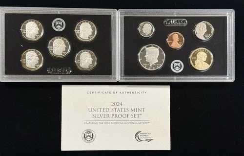 2024-S 米国造幣局 シルバープルーフコインセット (10枚) 箱・品質証明書付き 商品番号 984