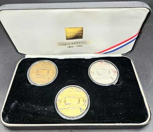 2002年 ウェルズ・ファーゴ 150周年記念 3枚セット コインセット #155 2オンス .999 シルバー