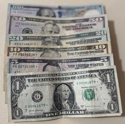 2017年Aシリーズスター $1-$5-$10-$20-$50-$100 連邦準備銀行券 6枚セット