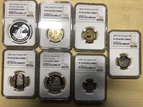 ニュージーランド 2002年 コインセット ドルフィン NGC PF69 UC PF70 UC