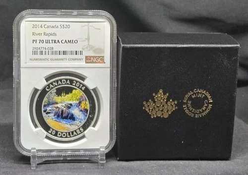 2014年 カナダ 20ドル - リバーラピッズ - NGC PF70 UC - .999 シルバーコイン