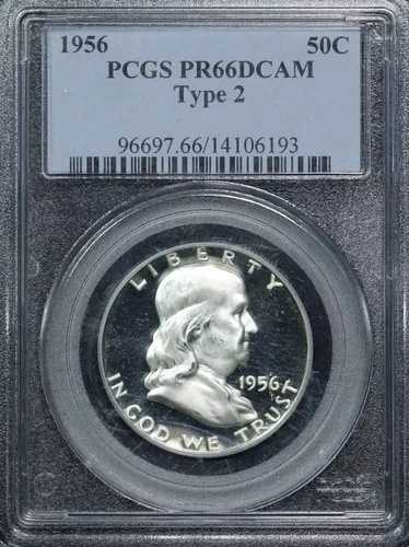 1956年 フランクリン ハーフダラー 50セント タイプ2 プルーフ PCGS PR66 DCAM