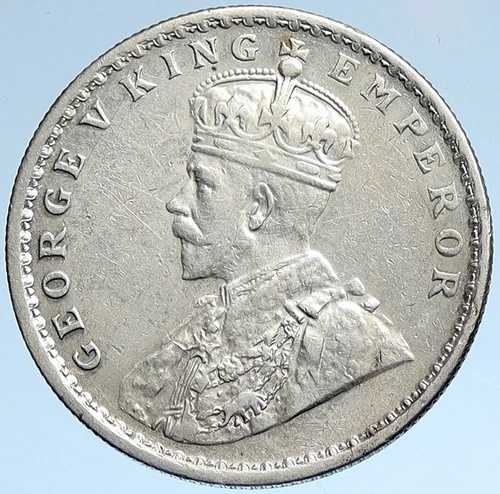 1916年 インド 英国 ジョージ5世 シルバー アンティーク ルピー 本物インドコイン i107434|WORLD RESOURCE【QUEEN店】