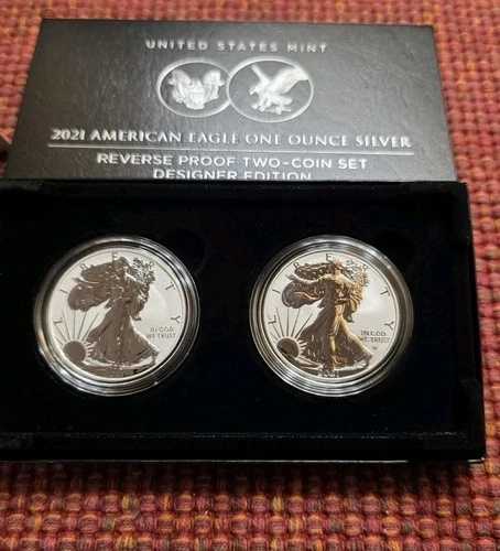 新品 2021 アメリカンイーグル 1オンス シルバー リバースプルーフ 2枚セット ミント 21XJ BU|WORLD RESOURCE【QUEEN店】