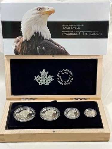 2015年 .999 シルバー フラクショナルセット 4ピース プルーフ風 ハクトウワシ カナダ造幣局 1.85オンス